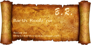 Barth Roxána névjegykártya