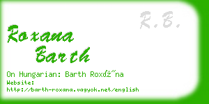 roxana barth business card